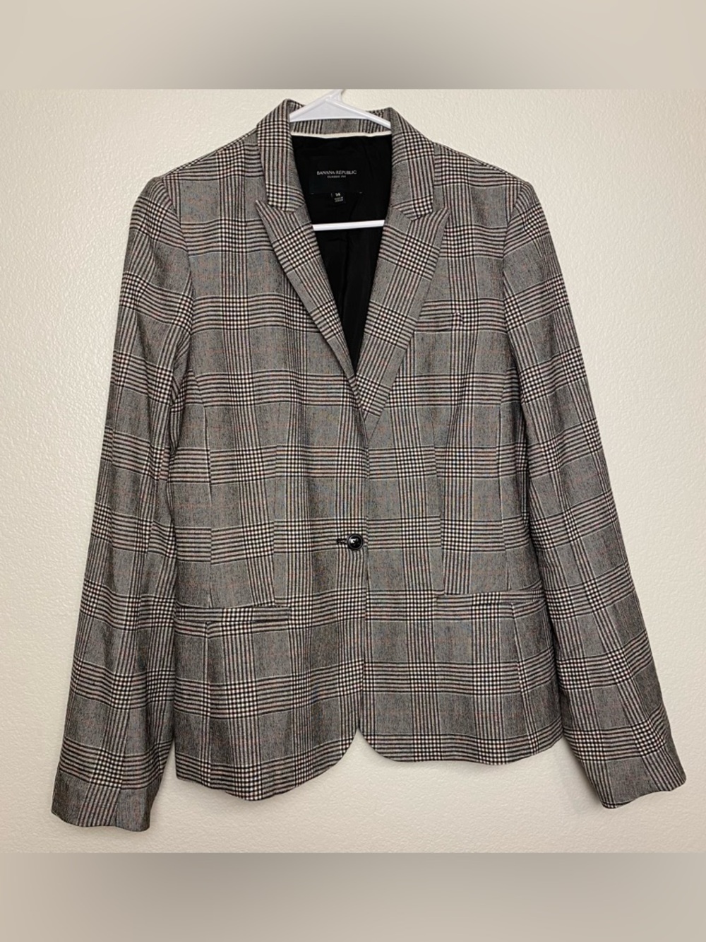 EUC Banana Republic Plaid Blazer Women's Size 14 Classic Fit